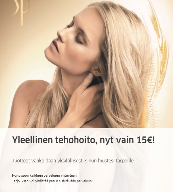 Ylellinen hiustentehohoito alk. 15€!